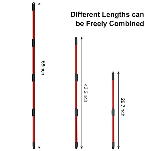 GFRED Spin Mop Handle Replacements for Oceda 4-Section Mop Replace Handle Compatible with O-Ceda Spin Mop Refills and Brooms, O ceda Mop Stick for Floor Clean, 30" to 58", Universal Fit Oceda Mop Head - Image 2