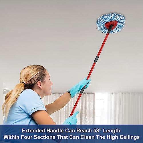 GFRED Spin Mop Handle Replacements for Oceda 4-Section Mop Replace Handle Compatible with O-Ceda Spin Mop Refills and Brooms, O ceda Mop Stick for Floor Clean, 30" to 58", Universal Fit Oceda Mop Head - Image 4