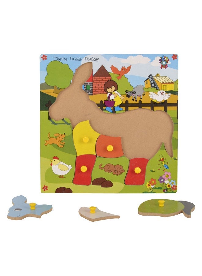 Skillofun Wooden Theme Puzzle Standard Donkey Knobs, Multi Color - Image 2