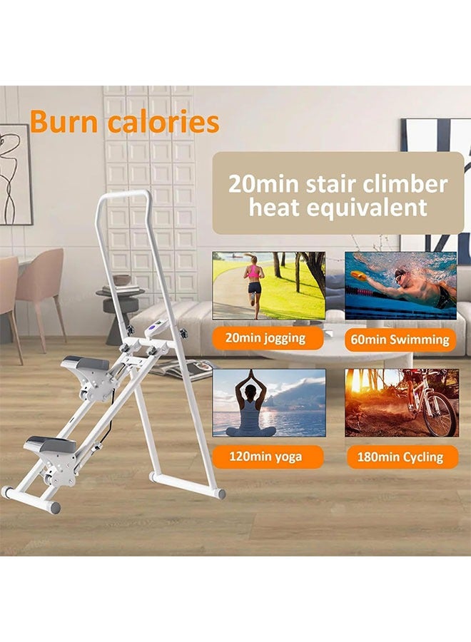 Max Strength Adjustable Foldable Vertical Stair Climber with LCD Display & Handlebar Cardio Machine - Image 2