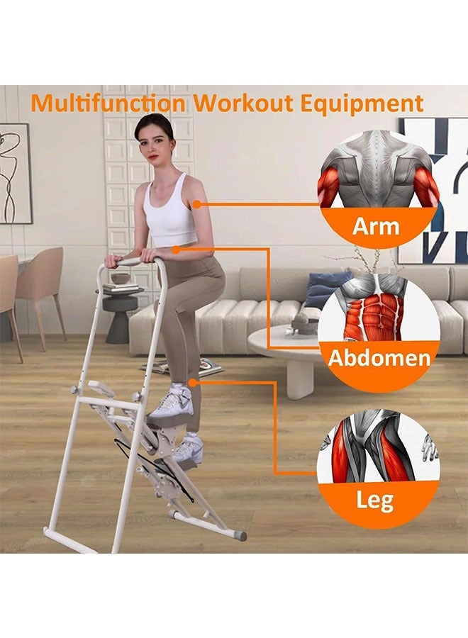 Max Strength Adjustable Foldable Vertical Stair Climber with LCD Display & Handlebar Cardio Machine - Image 5