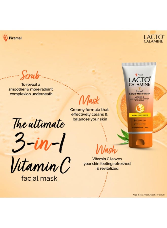 لاكتو كلامين لاكتو كالامين 3 في 1 فيتامين C مقشر للوجه - قناع - غسول لتفتيح البشرة - Image 4