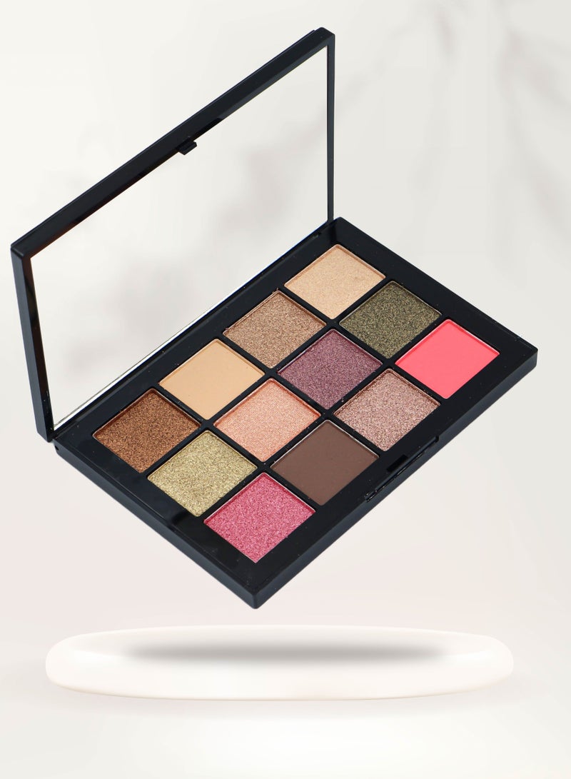 مودا باليت ظلال عيون  بلمسات نهائية غير لامعة ولامعة ، تركيبة مخملية، مكياج ظلال عيون عالي التصبغ للنساء، باليت قابلة للمزج #2 - Image 1