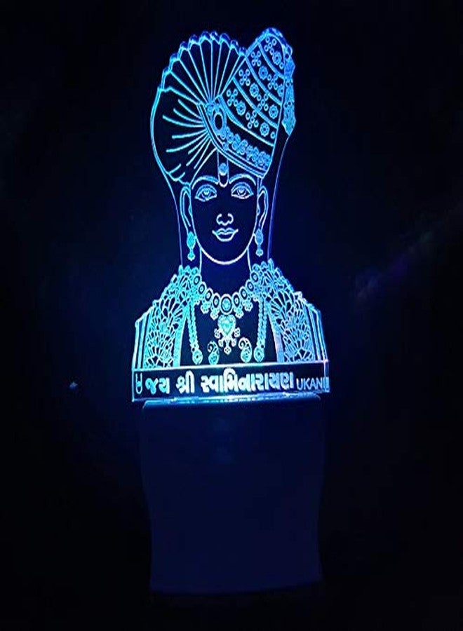 UKANI 3D Jay Shree Swaminarayan Ghanshyam Maharaj Acrylic Night Lamp for Home/Bedroom/Gift (Size 3 Inch) Multi Color - Image 4