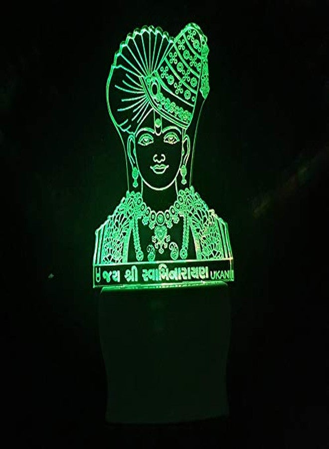 UKANI 3D Jay Shree Swaminarayan Ghanshyam Maharaj Acrylic Night Lamp for Home/Bedroom/Gift (Size 3 Inch) Multi Color - Image 3