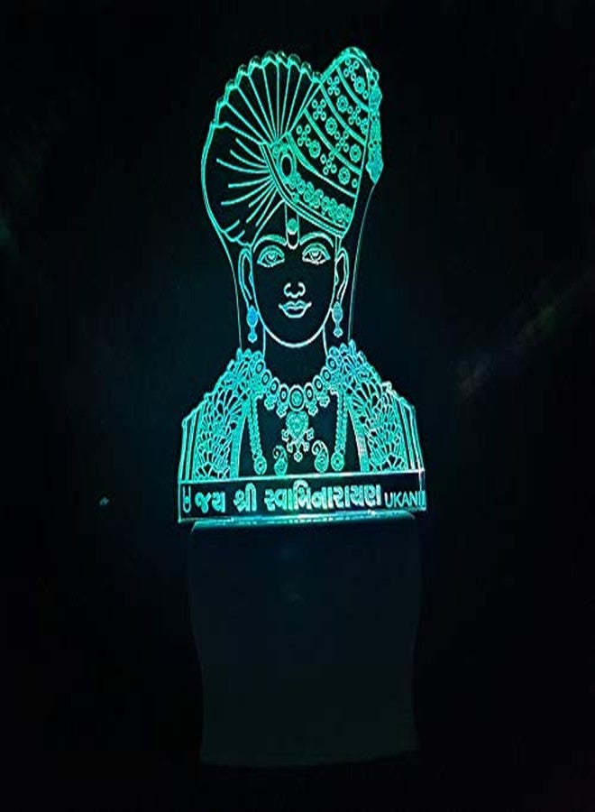 UKANI 3D Jay Shree Swaminarayan Ghanshyam Maharaj Acrylic Night Lamp for Home/Bedroom/Gift (Size 3 Inch) Multi Color - Image 2