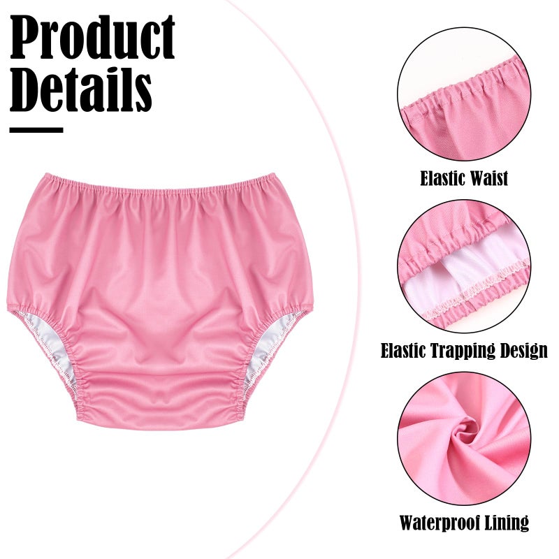 Breathffy 6 Pcs Adult Leakproof Incontinence Underwear for Women Men Pull on Cover Pant Washable Underpants Reusable Plastic Diaper Covers for Disabled, Elderly, Postpartum (Mixed Colors,X-Large) - Image 4