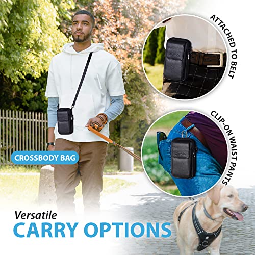 Hengwin Leather Vertical Men Cell Phone Holster Wallet Case with Belt Clip Loop Travel Messenger Bag Waist Pouch Crossbody Purse Fits for iPhone 15 14 Pro Max Samsung Galaxy S25 Ultra Note 9 8 (Black) - Image 5