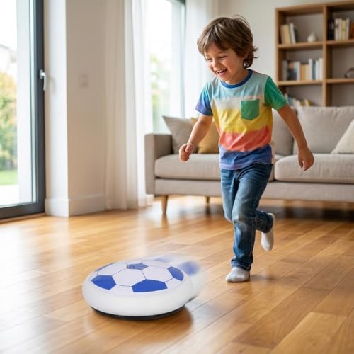 Hamleys Hover Football for Kids – Blue | Indoor Floating Soccer Toy | Safe Bumper Design | Indoor Air-Powered Soccer Toy - Image 4