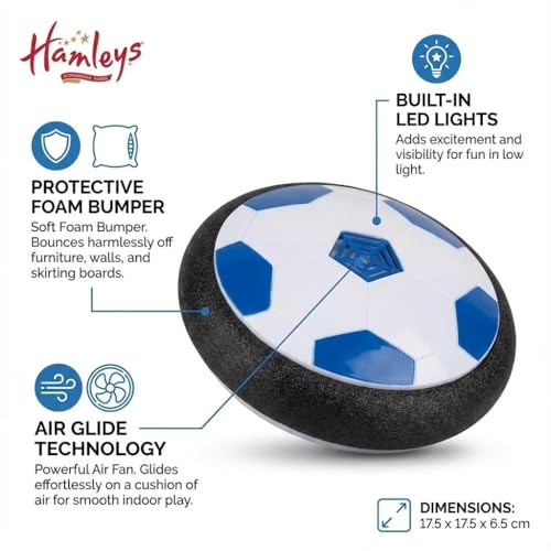 Hamleys Hover Football for Kids – Blue | Indoor Floating Soccer Toy | Safe Bumper Design | Indoor Air-Powered Soccer Toy - Image 3