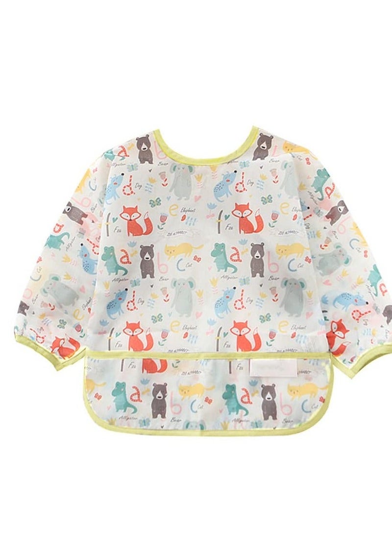 XiuWoo - Long Sleeve Baby Bibs, Unisex Waterproof Feeding Bibs Smock Apron Set for 3-24 Months Infant Child Toddler Coverall 3 Pcs - Image 1