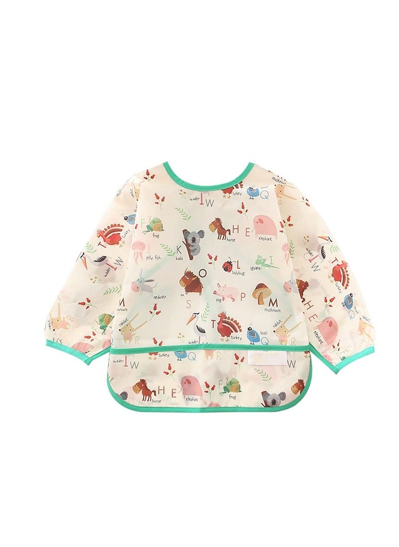 XiuWoo - Long Sleeve Baby Bibs, Unisex Waterproof Feeding Bibs Smock Apron Set for 3-24 Months Infant Child Toddler Coverall 3 Pcs - Image 1