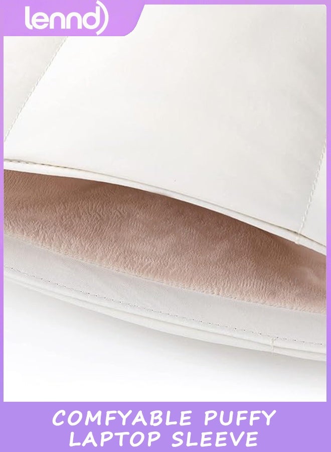 LENND Comfyable Puffy Laptop Sleeve 13 Inch 14 Inch, Quilted Puffer Laptop Carrying Case, Pillow Case Compatible with MacBook Air M4 2025 M3 M2 M1, MacBook Pro M4 Pro/Max, Rice - Image 2