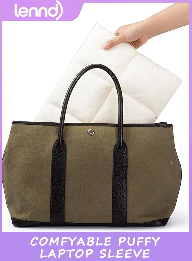 LENND Comfyable Puffy Laptop Sleeve 13 Inch 14 Inch, Quilted Puffer Laptop Carrying Case, Pillow Case Compatible with MacBook Air M4 2025 M3 M2 M1, MacBook Pro M4 Pro/Max, Rice - Image 4