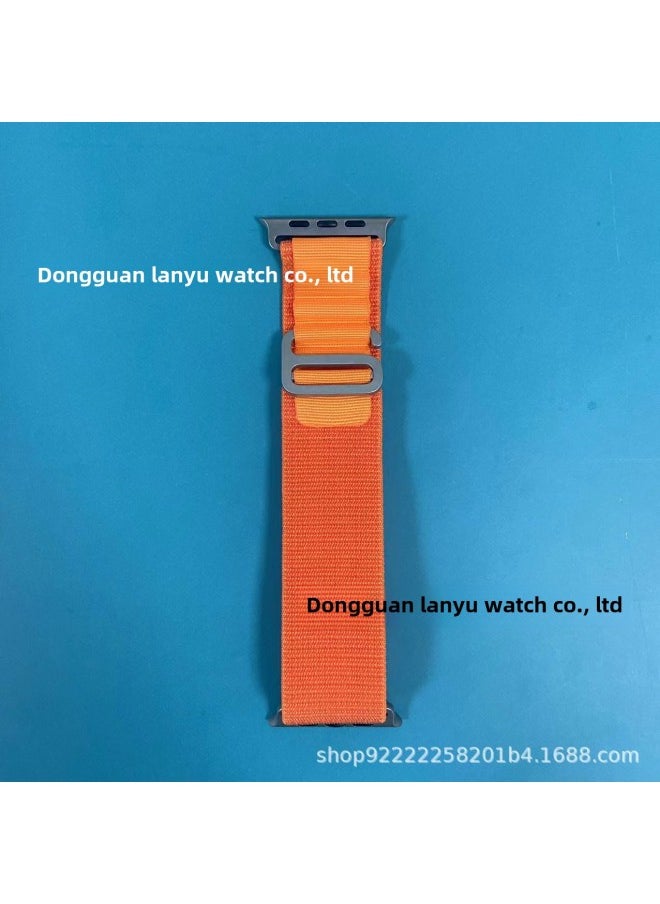 Generic - For Apple IwatchS10/S9/S8/S7/Ultra Genuine Goods Titanium Alloy Connector Alpine Loop Strap-Color:Orange (titanium Alloy Connector) - Image 1