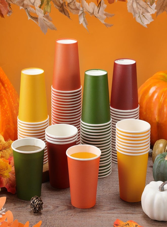 Funtery 100 Pcs Paper Cups Designed Hot Cocoa Pastel Cup Family Party Supplies Disposable Bottle for Hot Cold Drinks Coffee Easter Holidays Celebration(Brown Series Colors,9 oz) - Image 5