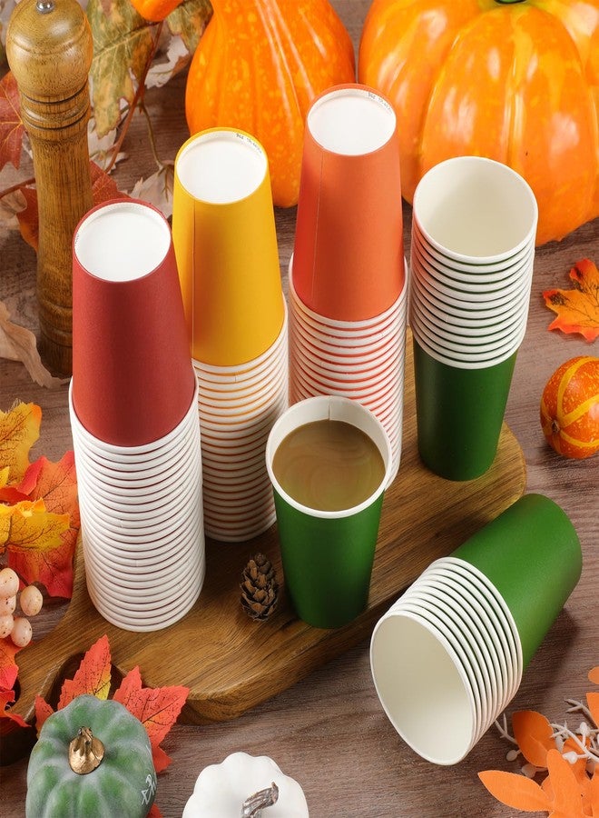 Funtery 100 Pcs Paper Cups Designed Hot Cocoa Pastel Cup Family Party Supplies Disposable Bottle for Hot Cold Drinks Coffee Easter Holidays Celebration(Brown Series Colors,9 oz) - Image 2