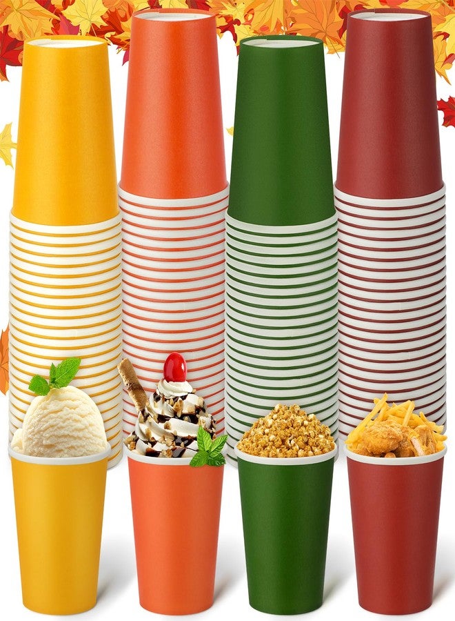 Funtery 100 Pcs Paper Cups Designed Hot Cocoa Pastel Cup Family Party Supplies Disposable Bottle for Hot Cold Drinks Coffee Easter Holidays Celebration(Brown Series Colors,9 oz) - Image 1