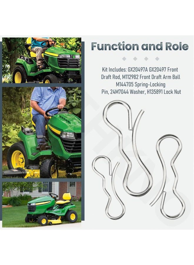 AMTHKNO GX20497 Front Draft Arm Kit - Compatible with John Deere GX20497A M112982 H135891 24M7044, for Mower Deck Lift Linkage Arm 102 115 125 155C D155 LA L100 L120 L130 LA120 D140 X S E Series, w/Hardware. - Image 4
