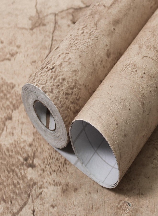 WAPANE Beige Concrete Wallpaper 15.9in X 720in, Cement Contact Paper 3D Matte Textured, Concrete Wall Paper Pull and Stick Self-Adhesive & Removable for Walls Bathroom Garage Living Room - Image 1