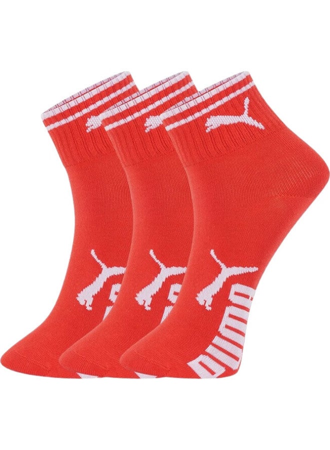 PUMA Women'S Socks, New Year Zodiac Year Universal Hongyun Red, Fashionable Bright Red Mid-Calf Socks, 3 Pairs - Image 3