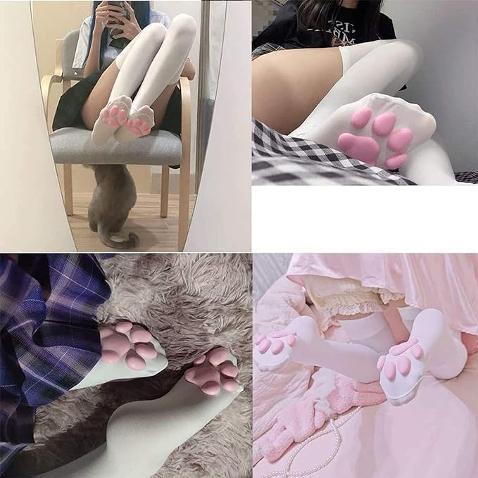 ChicAbode Cat Paw Pad Socks,Thigh High Socks, Cute 3D Kitten Claw Stockings for Women Girls Cosplay - Image 5