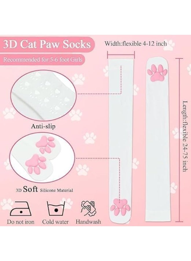 ChicAbode Cat Paw Pad Socks,Thigh High Socks, Cute 3D Kitten Claw Stockings for Women Girls Cosplay - Image 3