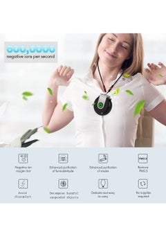 Generic Portable Necklace Air Purifier, USB Rechargeable Travel Size, Wearable Air Purifier for Home, Office, Kids & Adults (Black)  - Image 3