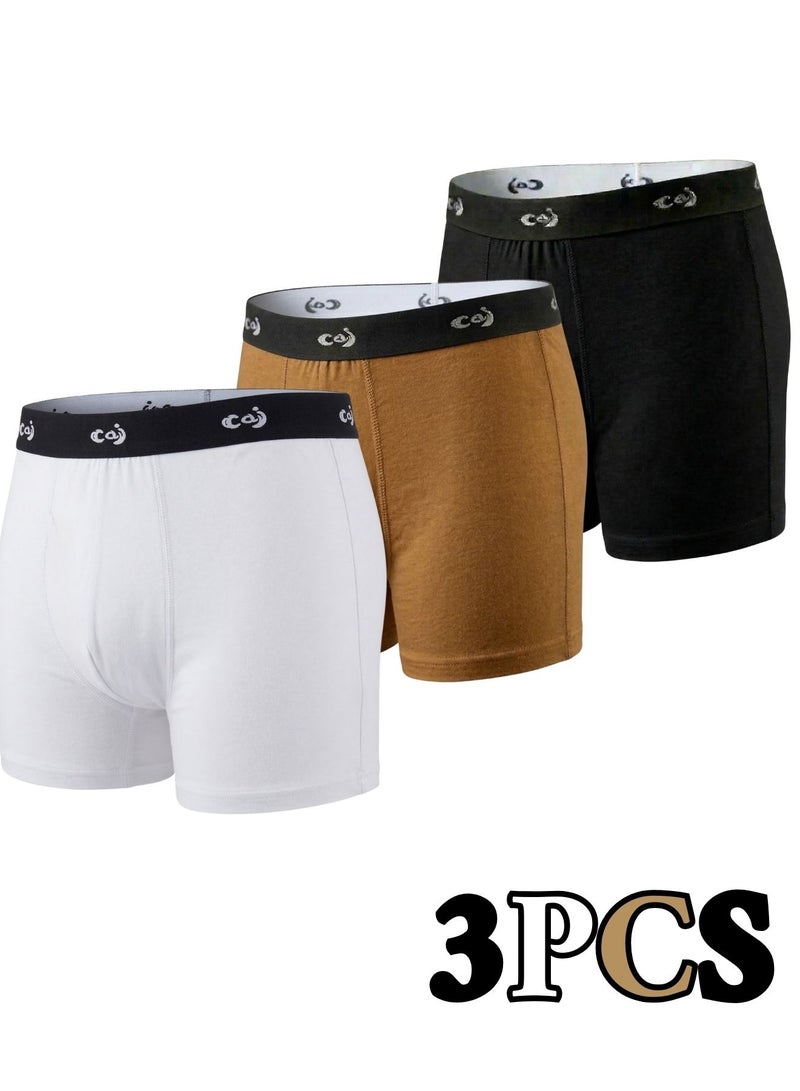 Men’s Cotton Boxer Briefs 100% Cotton – Ultra Comfort – 3 Pack – Perfect Fit – Soft Fabric with Comfortable Elastic Waistband