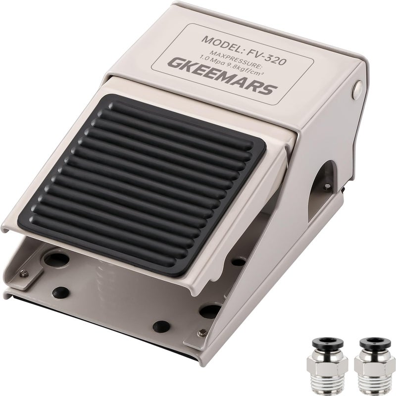 GKEEMARS Pneumatic Foot Pedal Valve FV320 14 NPT Threaded Rubber Nonslip Pressure Control Foot Operated Pedal 2 Position 3 Way