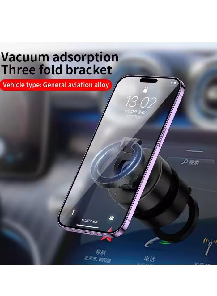 Magnetic Car Phone Holder, Tri-Folding Phone Holder, Foldable Phone Holder, Support Smartphones Hands-Free, Car Accessories, Silent Navigation Holder - Image 3