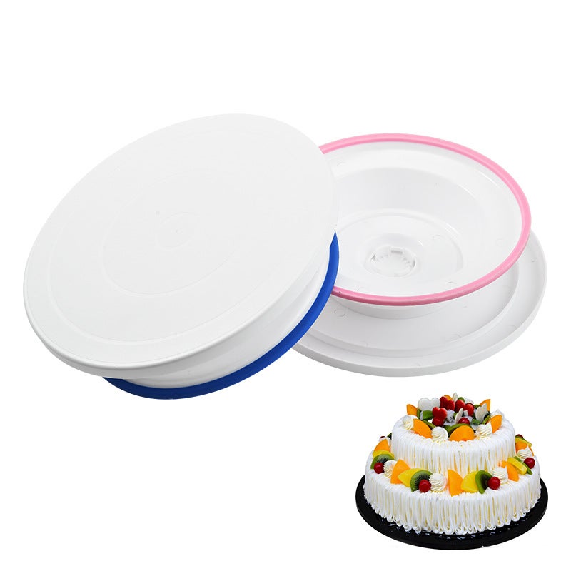 Baking Tools Cake Decorating Table With Non-Slip Edge Plastic Cake Turntable Cake Mould Diy Decorating Turntable - Image 1