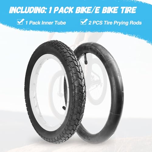 WEEROCK 14 Inch E-Bike Tire Kids Bike Tire 1 Pack 14x2.125 Bicycle Tires with 1 Pack Inner Tubes Folding Replacement Bicycle Tire for Electric Bicycle - Image 2