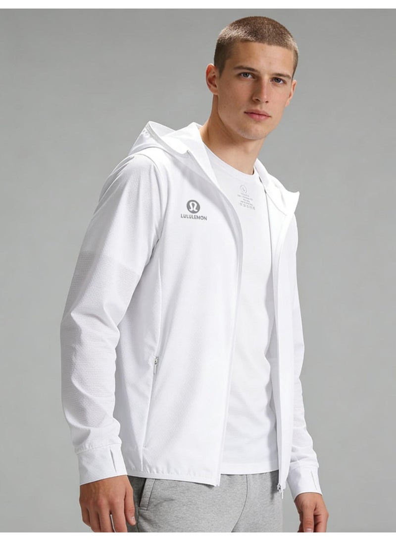 Lululemon UPF 50+ sunscreen clothing for men and women, outdoor lightweight full zipper hoodie coat, comfortable and breathable long-sleeved coat with thumb hole, suitable for daily wear, sports training, running, hiking, fishing, mountain climbing or other outdoor activities. - Image 3