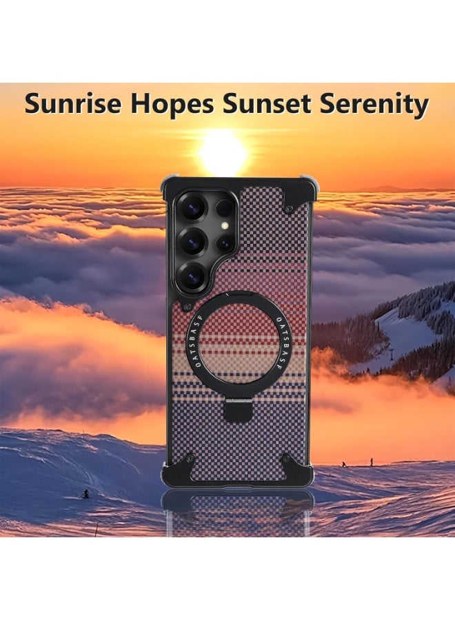 Oatsbasf Samsung Galaxy S26 Ultra Bezel Less Slim Protective Case with Aramid Fiber & Built-in Kickstand Black - Image 2