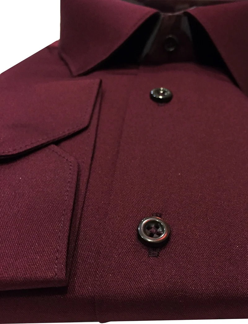 Varetta Men's Claret Red Shirt Gray Tie Shirt Combination Set