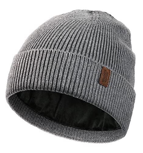Wmcaps Winter Beanie for Men Women, Fleece Lined Beanie Soft Warm Knit Hat Ski Stocking Cuffed Cap (Grey) - Image 1