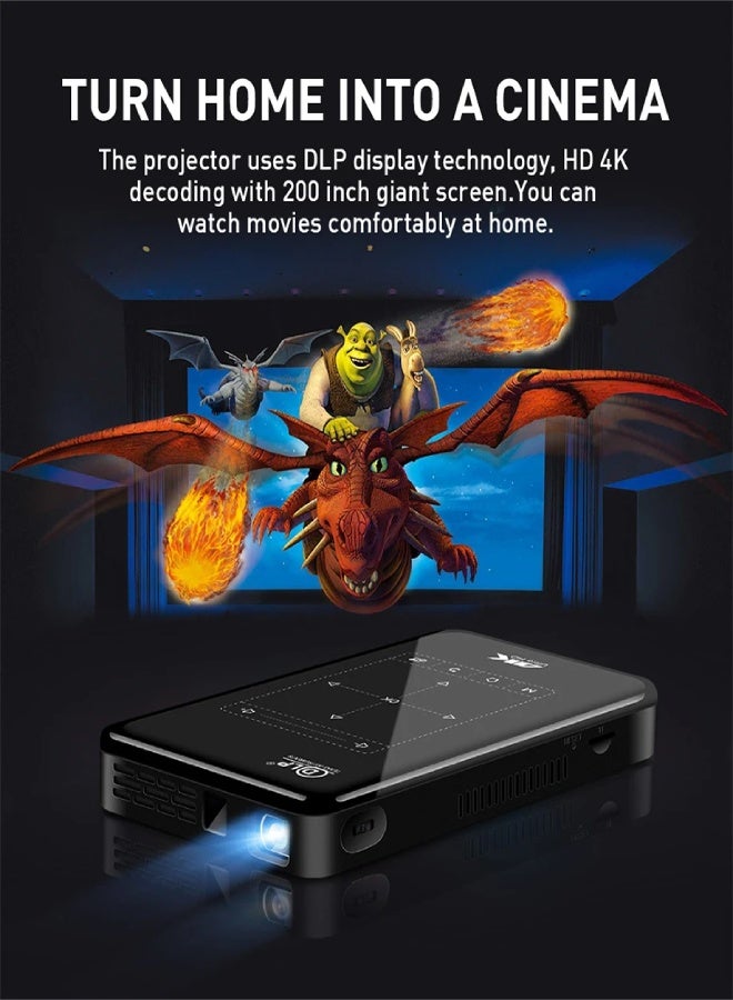 AROAQ DLP P09-II Full HD 4K Projector – Android 9.0, Mini Portable Smart Beamer with WiFi, Bluetooth 4.2, 2GB DDR4 + 32GB Storage, 5000mAh Battery, Home Cinema - Image 5