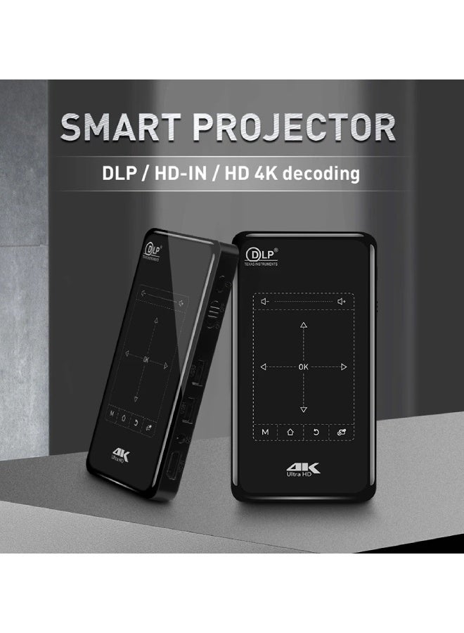 AROAQ DLP P09-II Full HD 4K Projector – Android 9.0, Mini Portable Smart Beamer with WiFi, Bluetooth 4.2, 2GB DDR4 + 32GB Storage, 5000mAh Battery, Home Cinema - Image 2