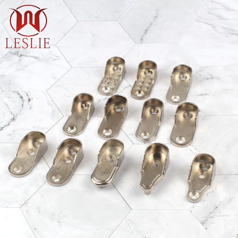 Factory Household Wardrobe Accessories Oval Clothes Rail Simple Alloy Flange Seat Furniture Hardware Combination Clothes Holder - Image 4