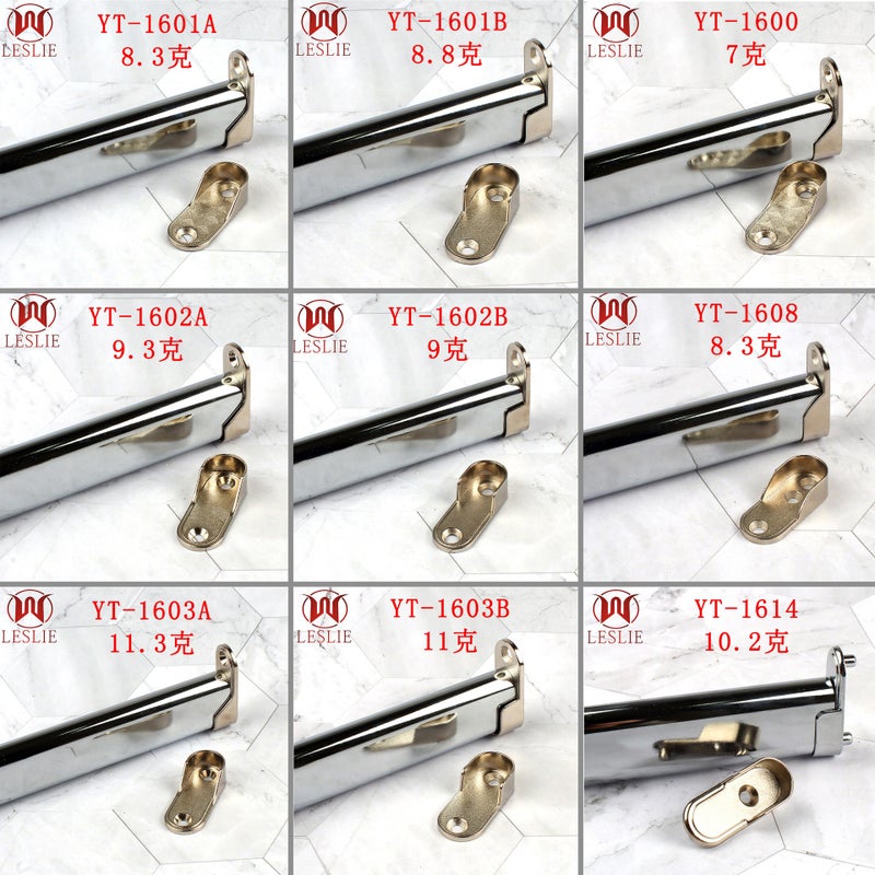 Factory Household Wardrobe Accessories Oval Clothes Rail Simple Alloy Flange Seat Furniture Hardware Combination Clothes Holder - Image 5