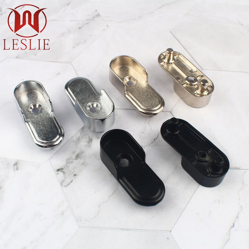 Factory Household Wardrobe Accessories Oval Clothes Rail Simple Alloy Flange Seat Furniture Hardware Combination Clothes Holder - Image 3