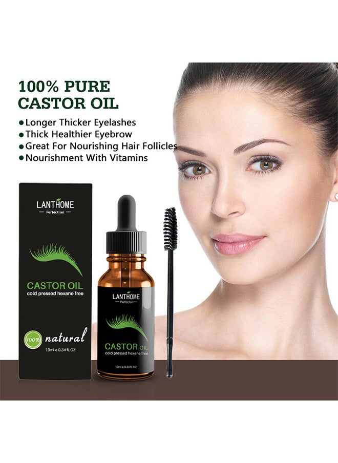 Lanthome - Castor Oil Eyelash Serum, Roll Dense and Slender Eyelash Essential Oil, Natural Growth Mascara Essence 10ML - Image 1