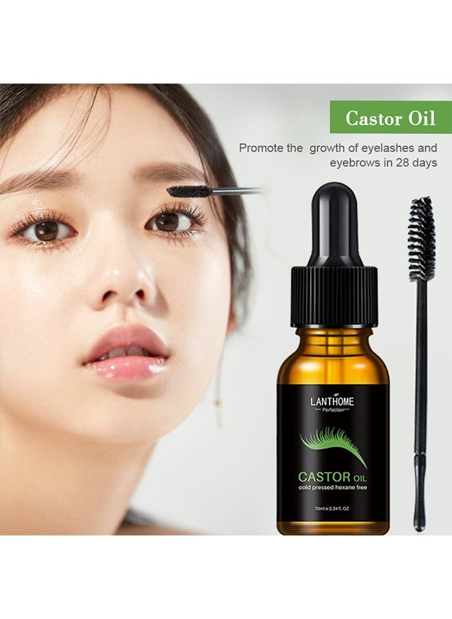 Lanthome Castor Oil Eyelash Serum, Roll Dense and Slender Eyelash Essential Oil, Natural Growth Mascara Essence 10ML  - Image 4