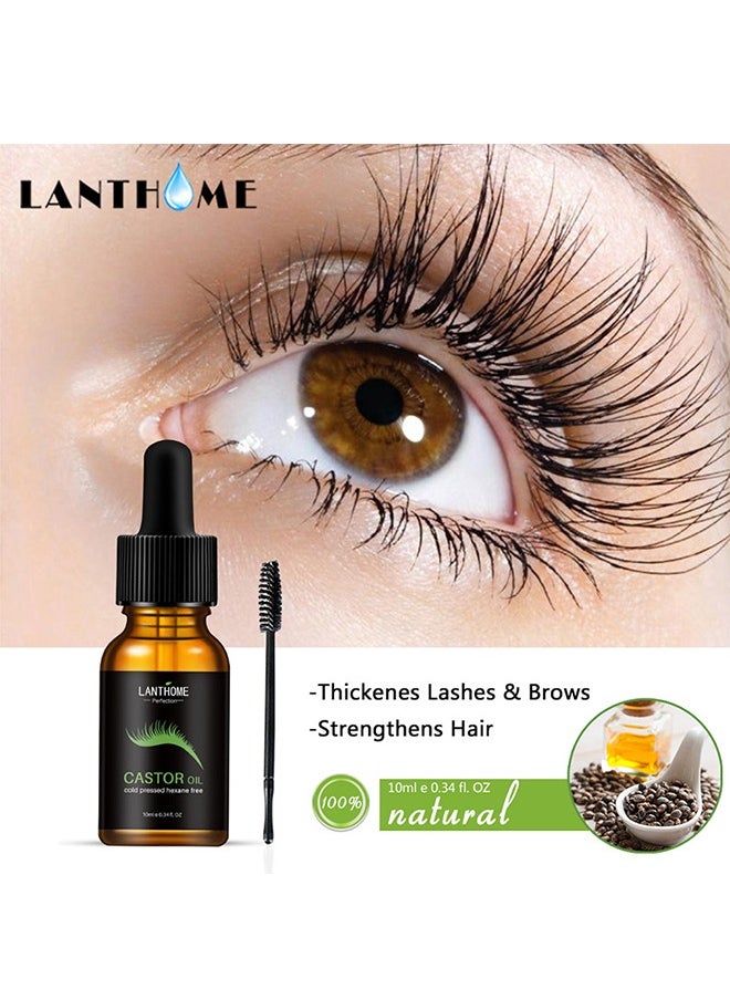 Lanthome Castor Oil Eyelash Serum, Roll Dense and Slender Eyelash Essential Oil, Natural Growth Mascara Essence 10ML  - Image 2
