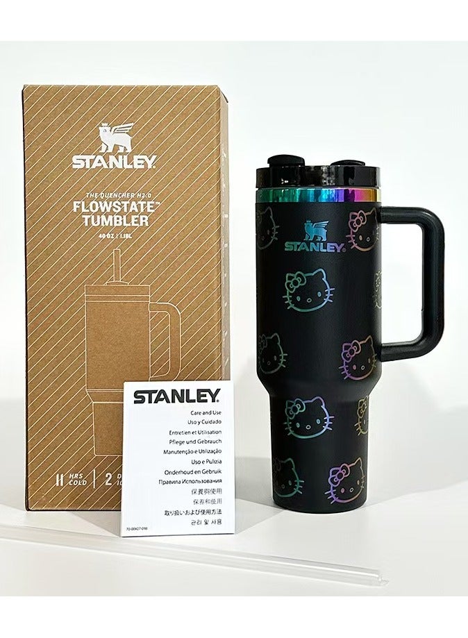 Stanley Stainless Steel Vacuum Insulated Bucket With Lid And Straw Suitable For Holding Water Iced Tea Coffee Milkshakes Etc With A Capacity Of. 40 oz. 