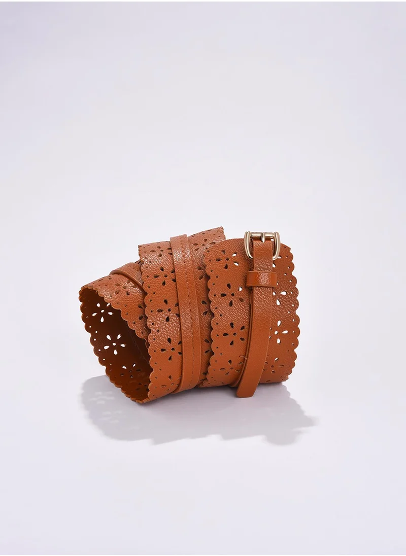 Haute Sauce Brown Printed Belt
