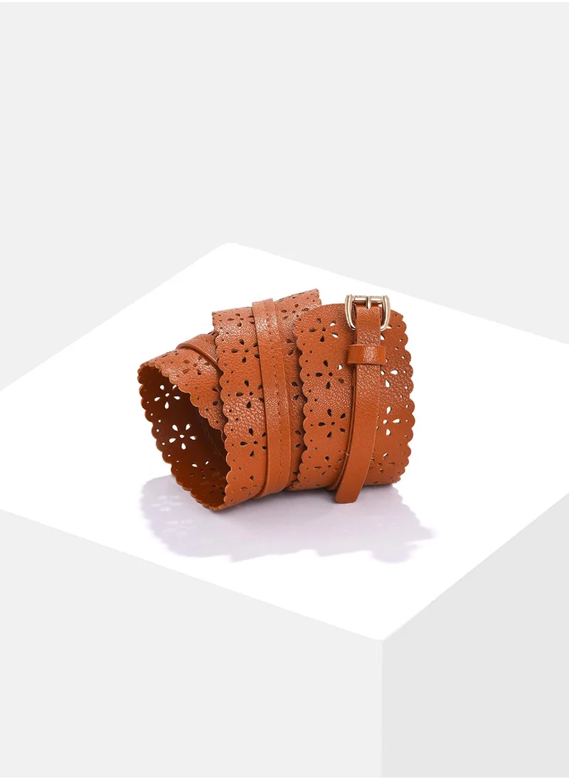 Haute Sauce Brown Printed Belt