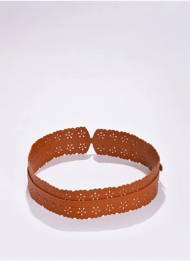 Haute Sauce Brown Printed Belt