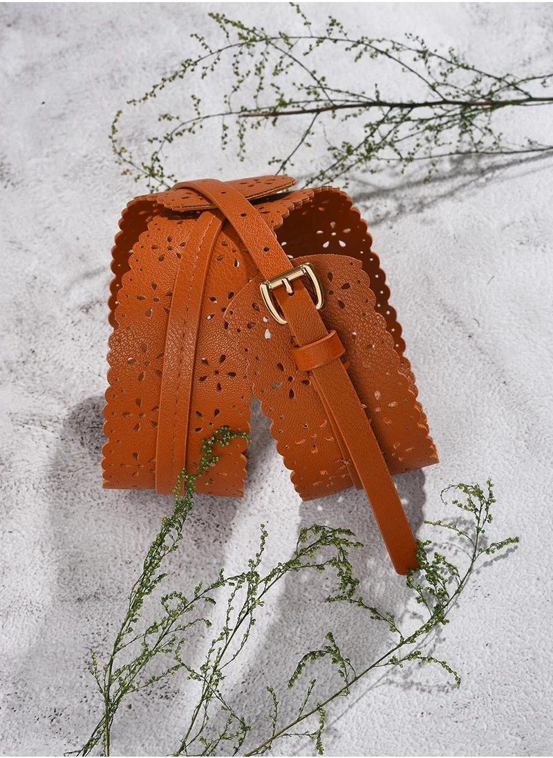 Haute Sauce Brown Printed Belt